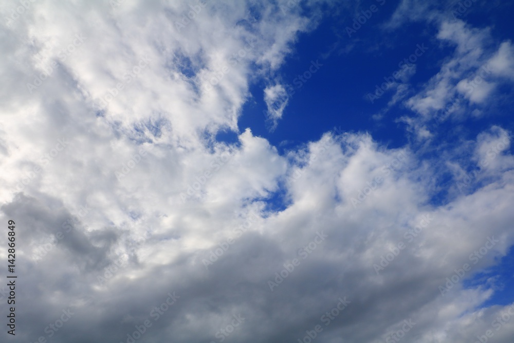 blue sky with a raincloud  bright beautiful art of nature and copy space for add text