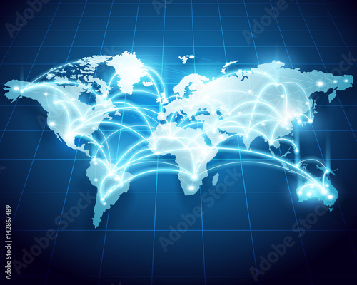 Abstract of world network, internet and global conection concept