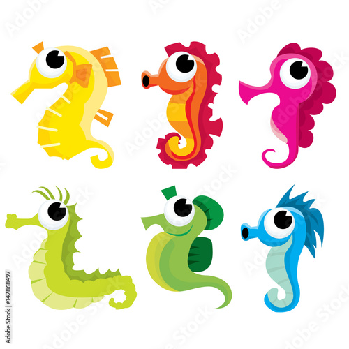 Multicolored Seahorses