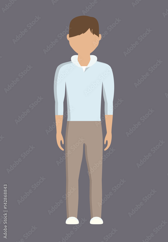 man wearing casual clothes over gray background. colorful design. vector illustration man wearing casual clothes over gray background. colorful design. vector illustration