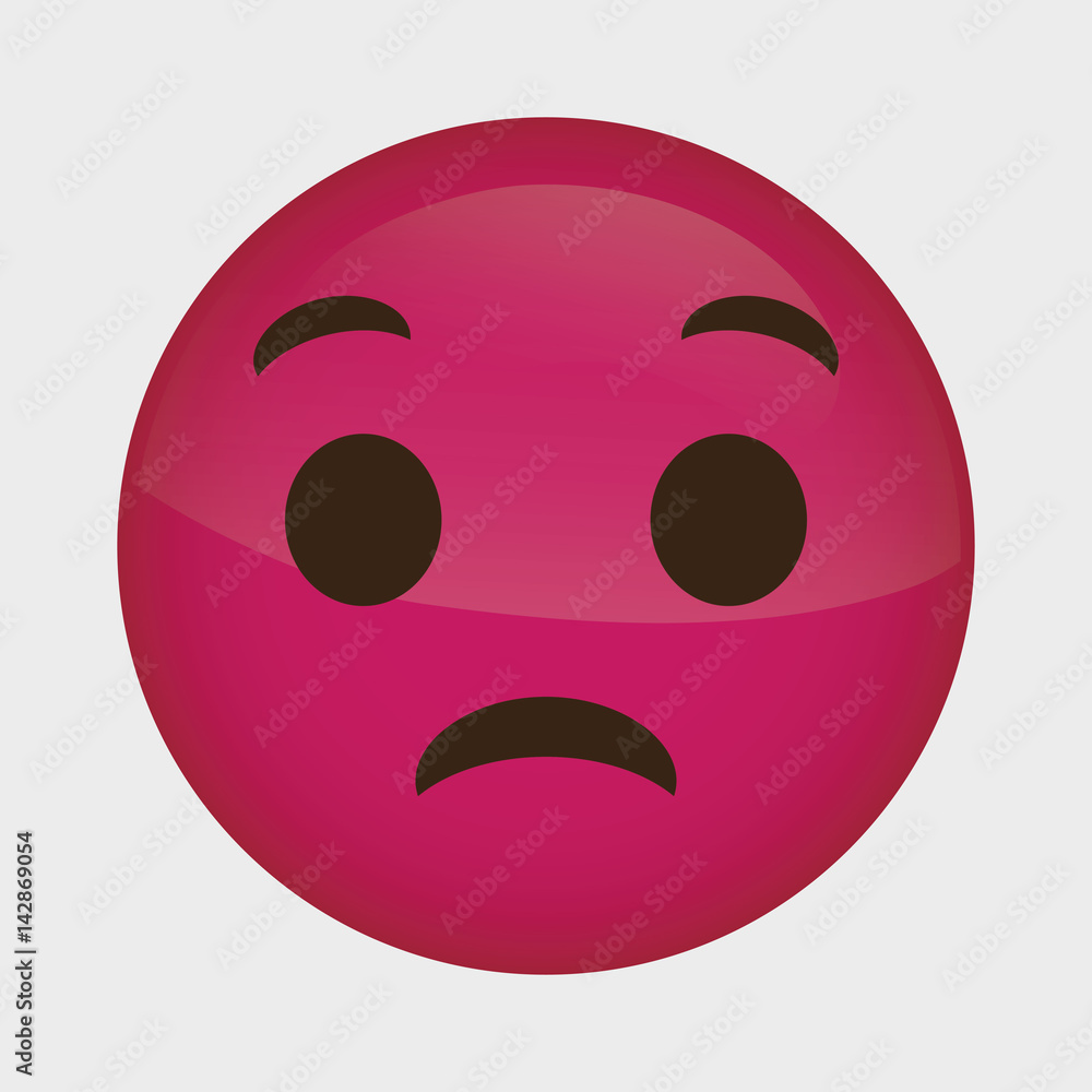 Fototapeta premium sad cartoon face over white background. colorful design. vector illustration