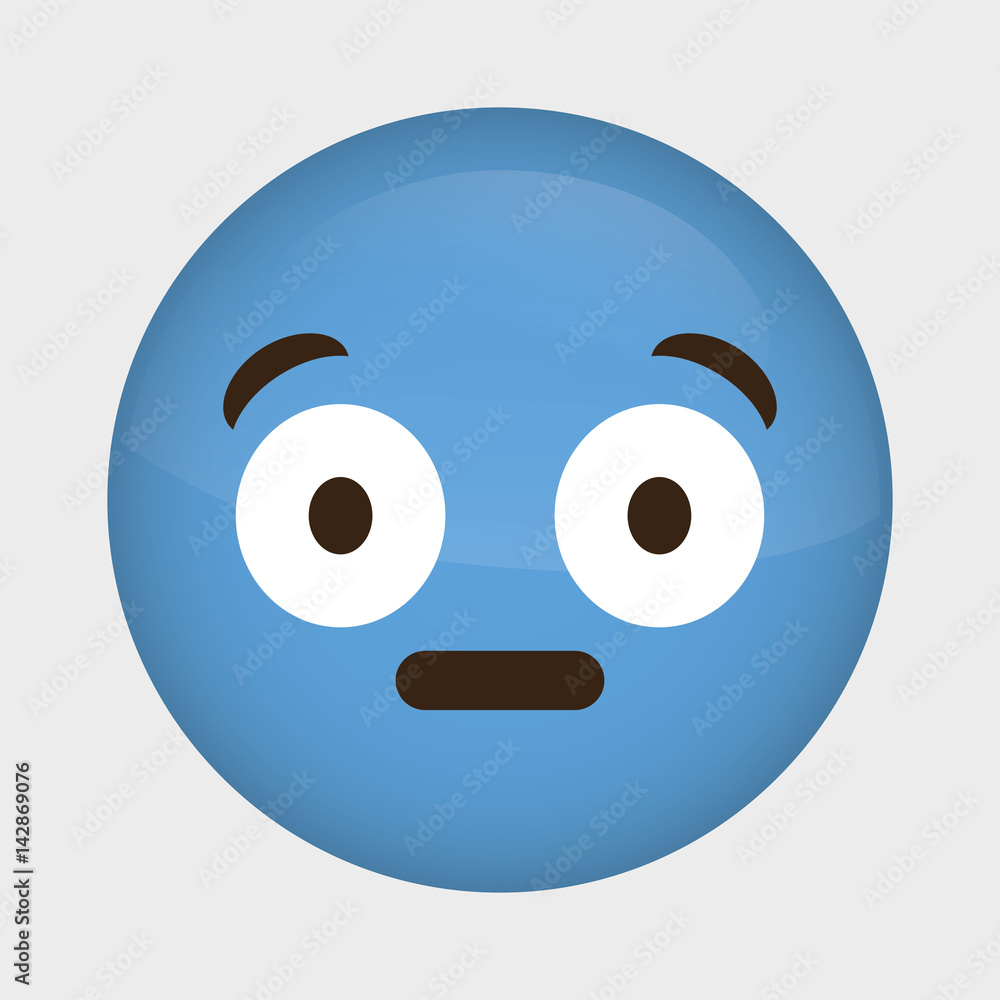 Fototapeta premium surprised cartoon face over white background. colorful design. vector illustration