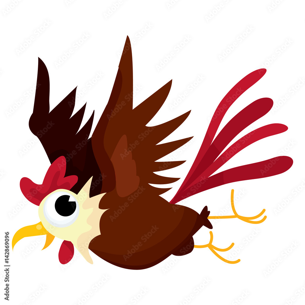 Flying Cock Stock Vector | Adobe Stock