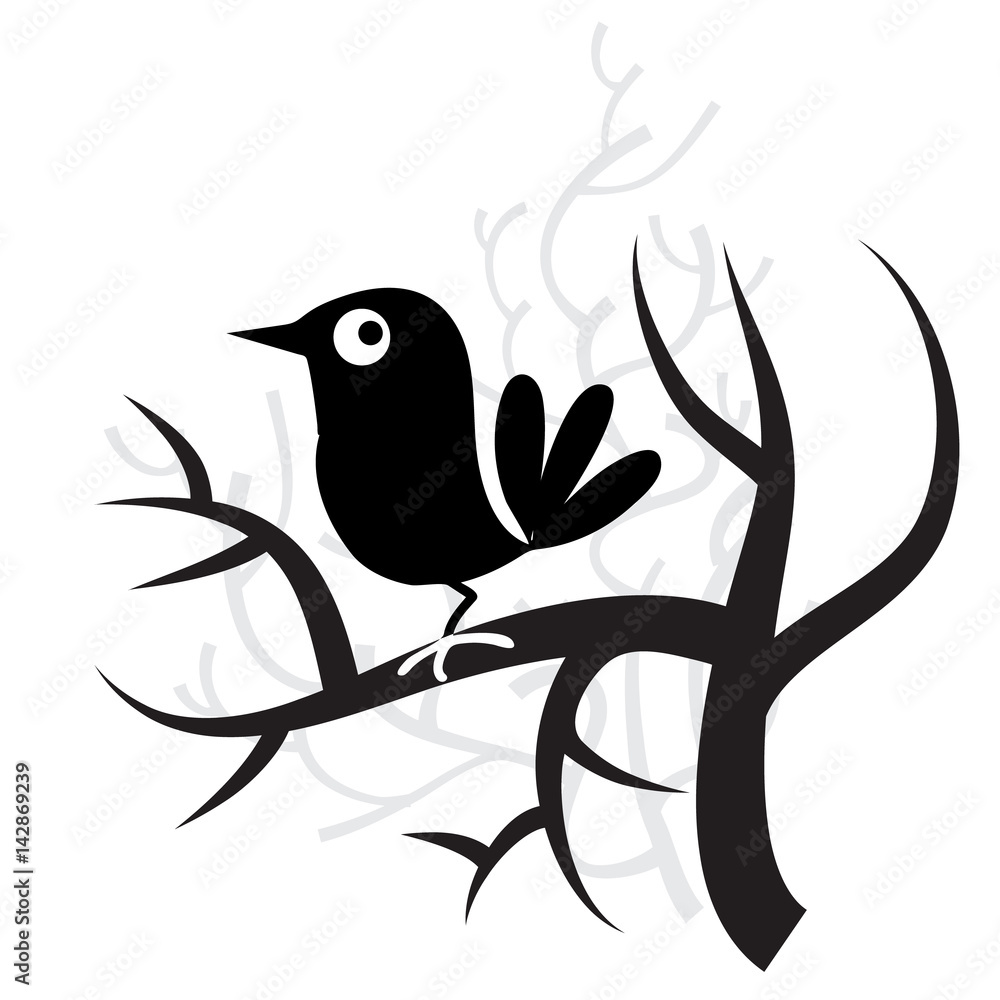 Obraz premium Whimsical Bird and Tree