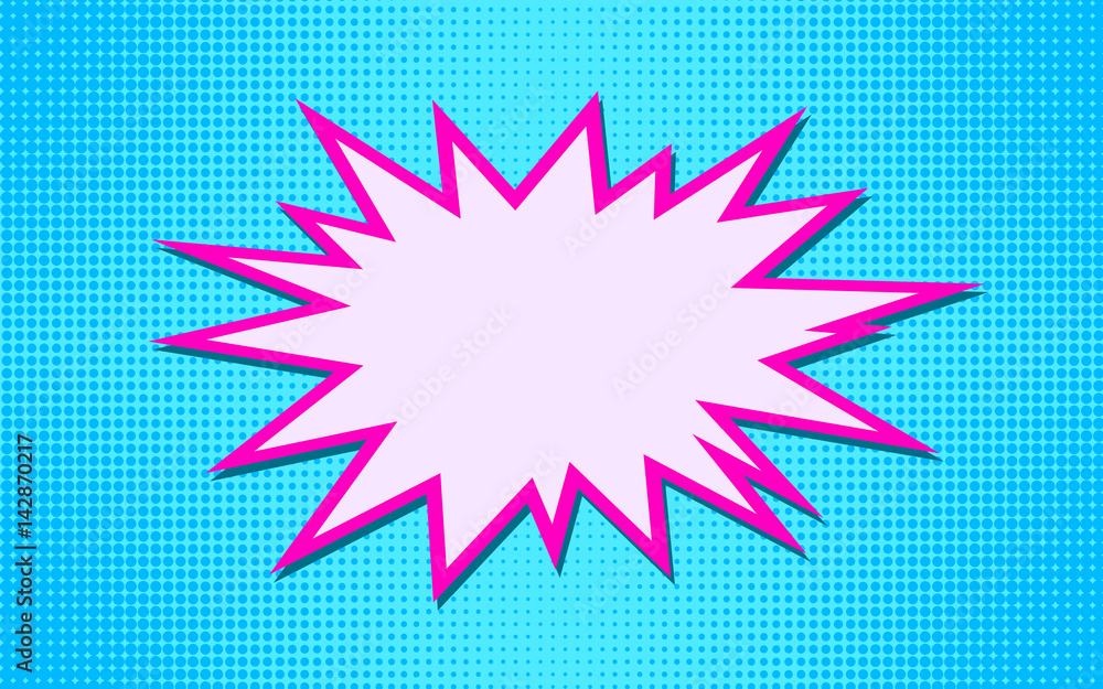 Fototapeta premium Explosion steam bubble pop-art web header set - funny funky banner comics background. Vector illustration