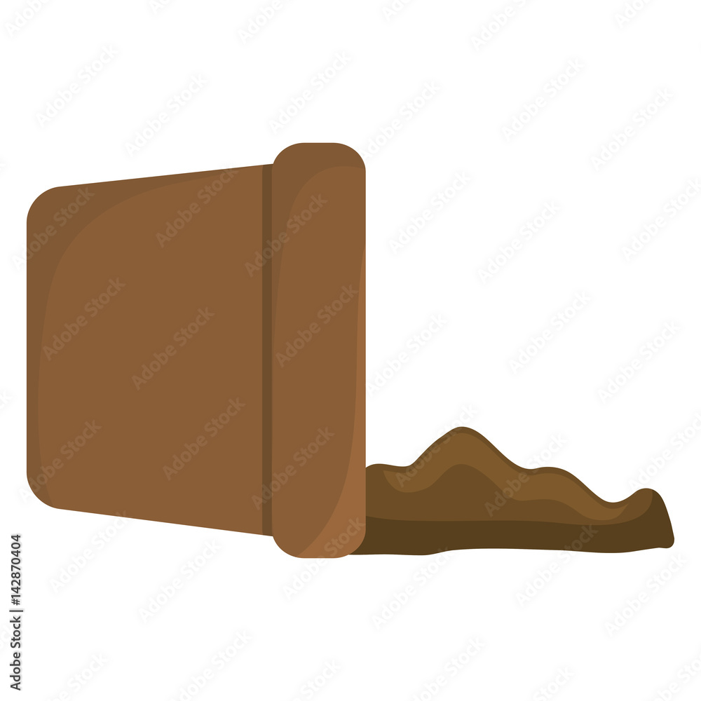 pot and soil icon over white background. colorful design. vector illustration pot and soil icon over white background. colorful design. vector illustration