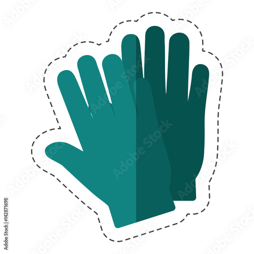 gardening gloves over white background. gardening equipment concept. vector illustration