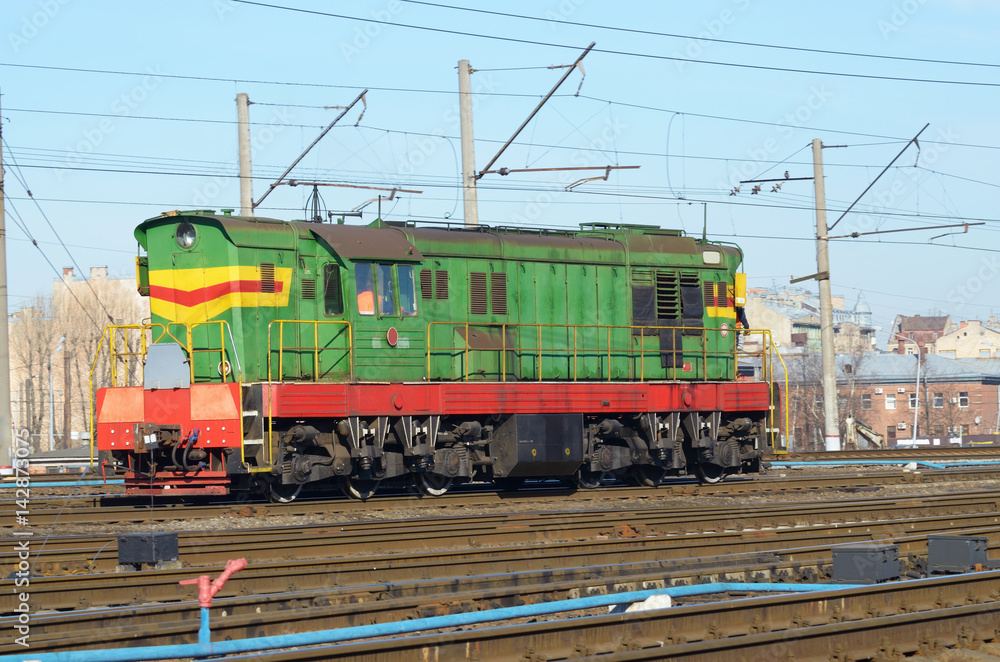 Fototapeta premium Shunter on the railway tracks.