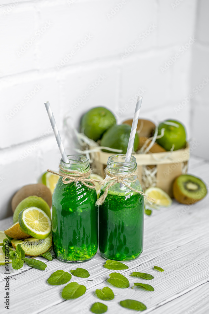green smoothie on white background green smoothie on white background