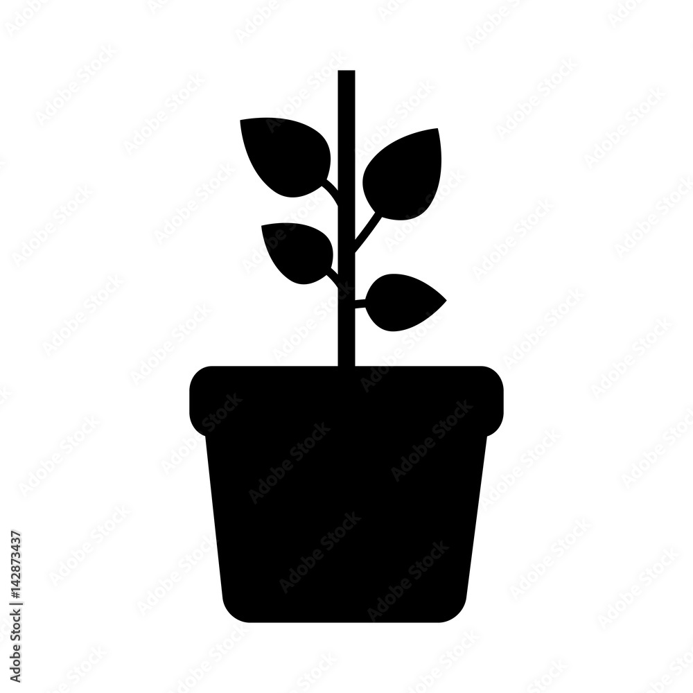 plant in a pot icon over white background. vector illustration plant in a pot icon over white background. vector illustration