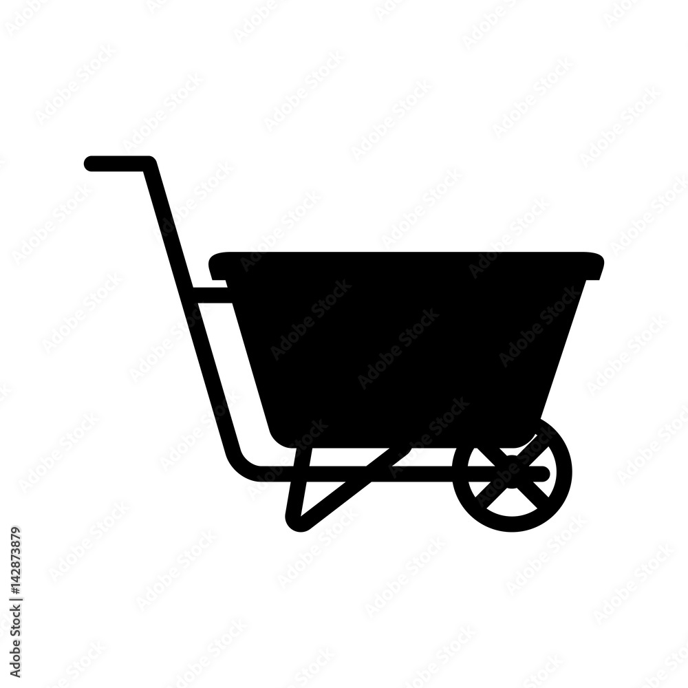 wheelbarrow icon over white background. vector illustration wheelbarrow icon over white background. vector illustration