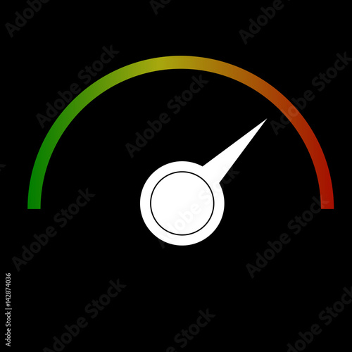 vector gauge speedmeter green to red