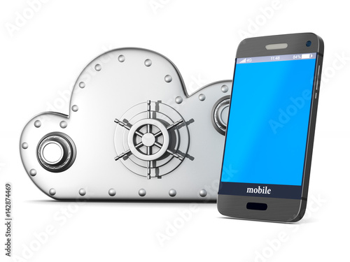 Cloud technology on white b...