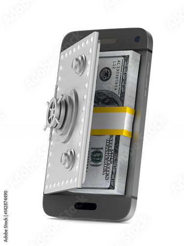 Protection phone on white b...
