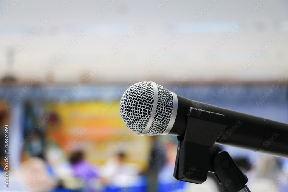 microphone Close up in conference room :Select focus with shallow depth of field. microphone Close up in conference room :Select focus with shallow depth of field.