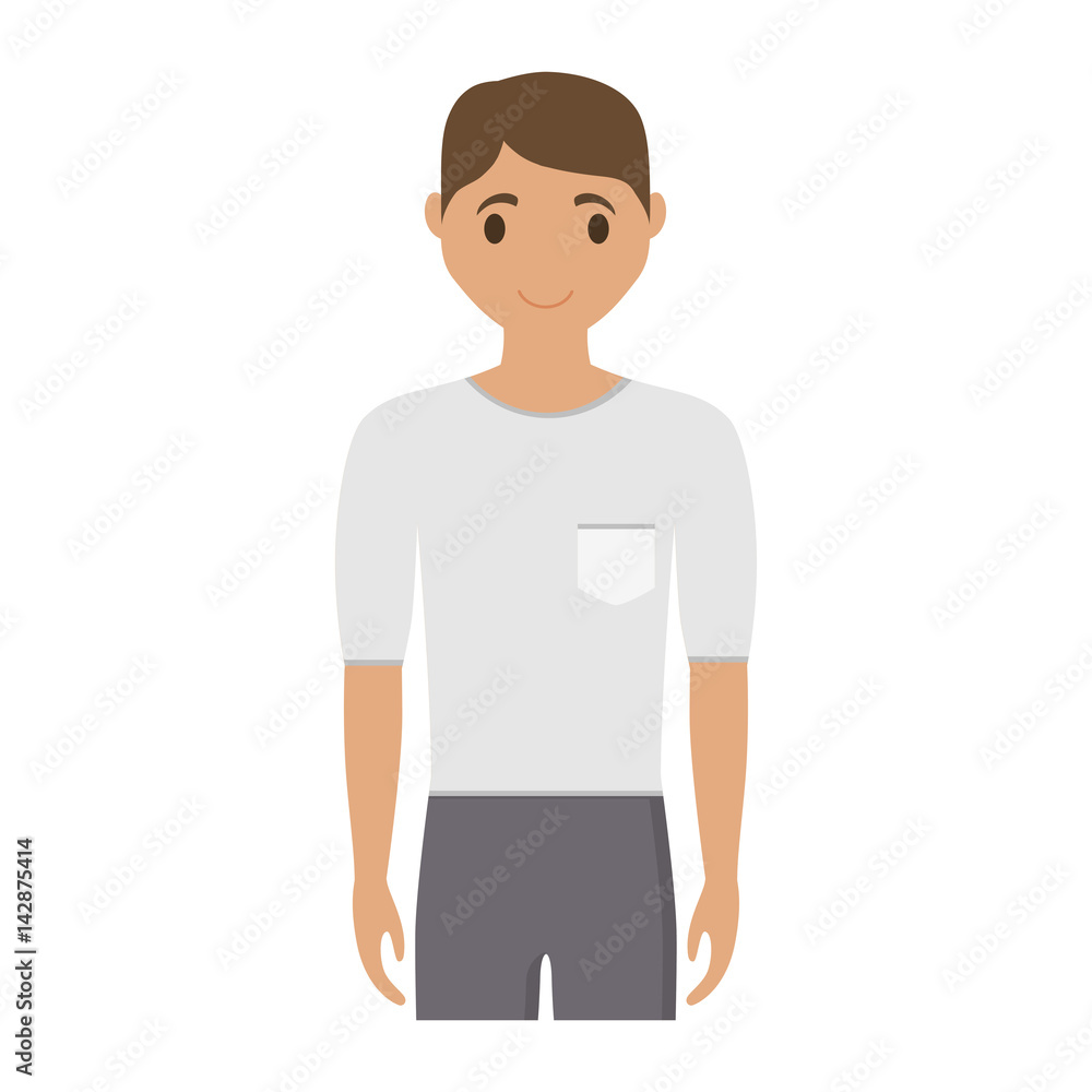 happy man wearing casual clothes cartoon icon over white background. colorful design. vector illustration happy man wearing casual clothes cartoon icon over white background. colorful design. vector illustration