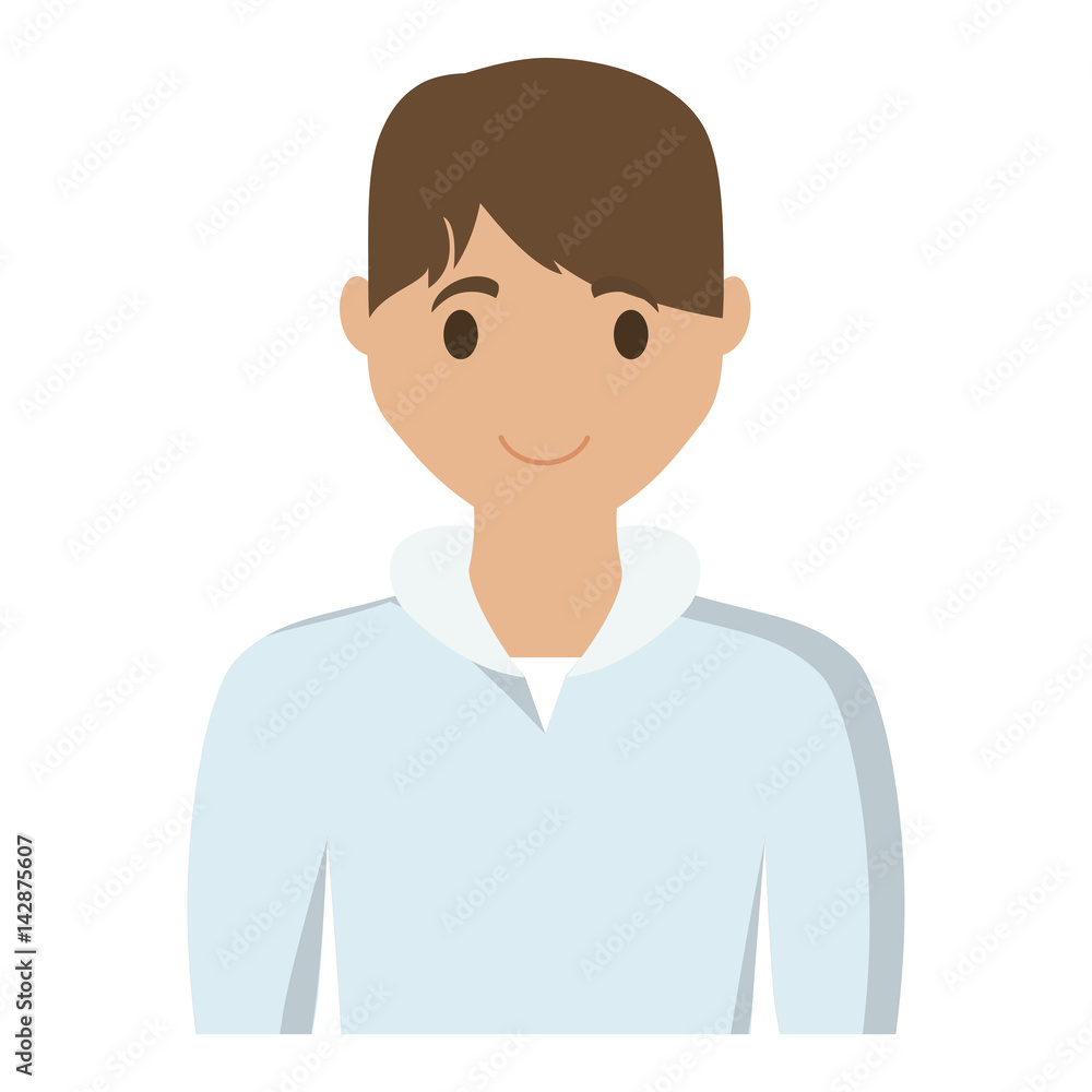 happy man wearing casual clothes cartoon icon over white background. colorful design. vector illustration happy man wearing casual clothes cartoon icon over white background. colorful design. vector illustration