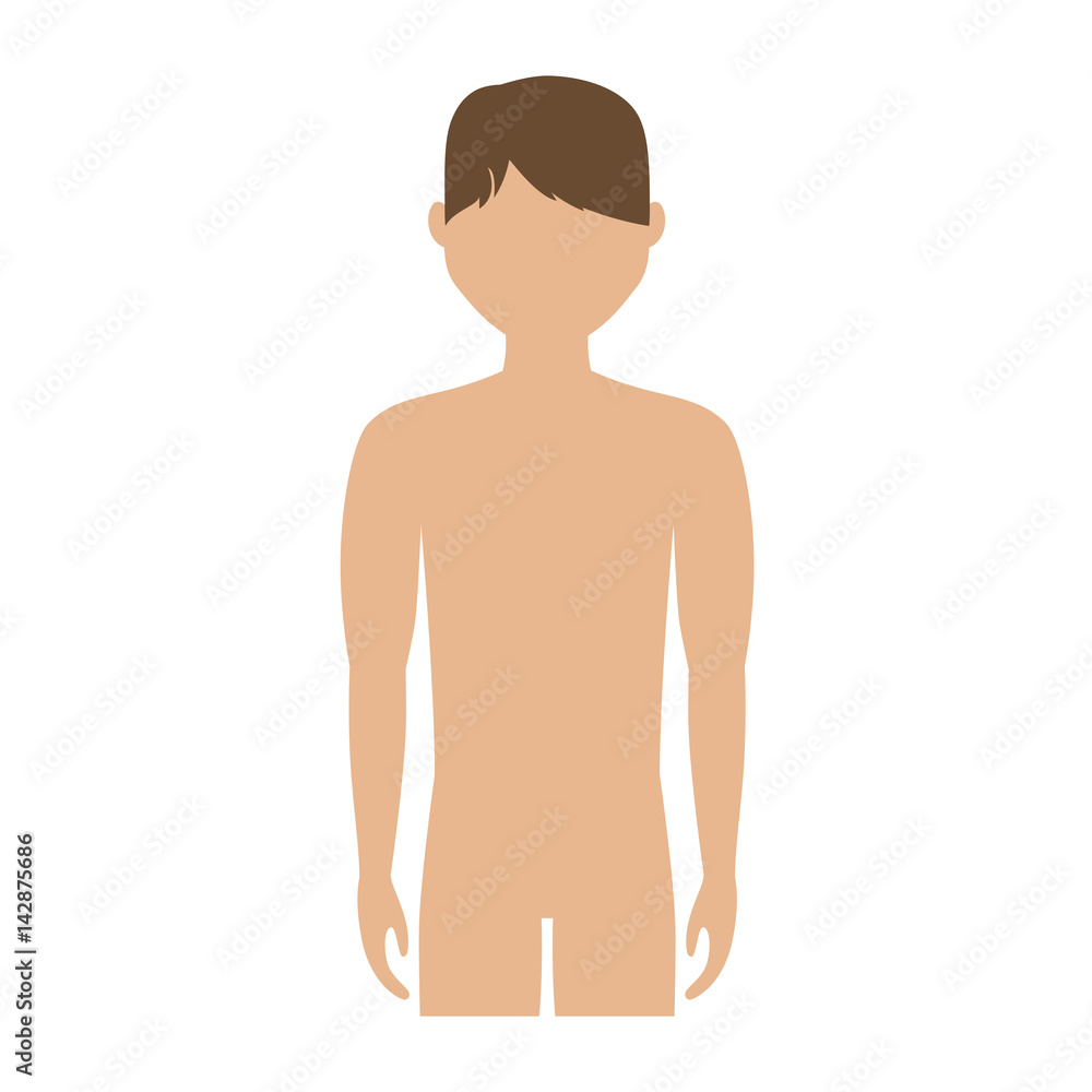 Fototapeta premium Body of man cartoon icon over white background. colorful design. vector illustration
