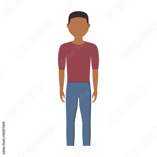 man wearing casual clothes cartoon icon over white background. colorful design. vector illustration