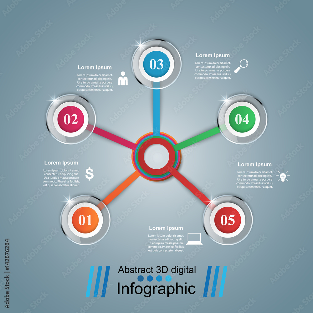 Abstract 3D digital illustration Infographic. Abstract 3D digital illustration Infographic.