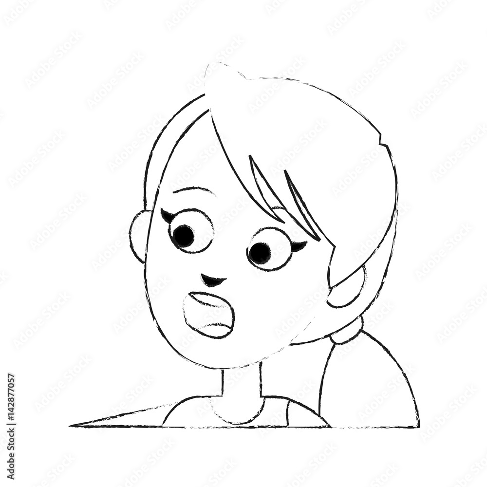 Girl Face Scared Cartoon Outline Stock Photos and Pictures - 166 Images