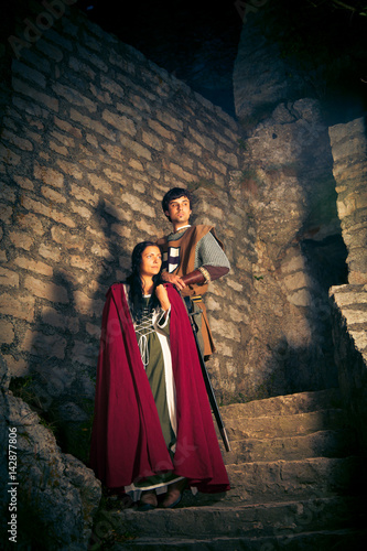 Couple in Medieval Style Clothing