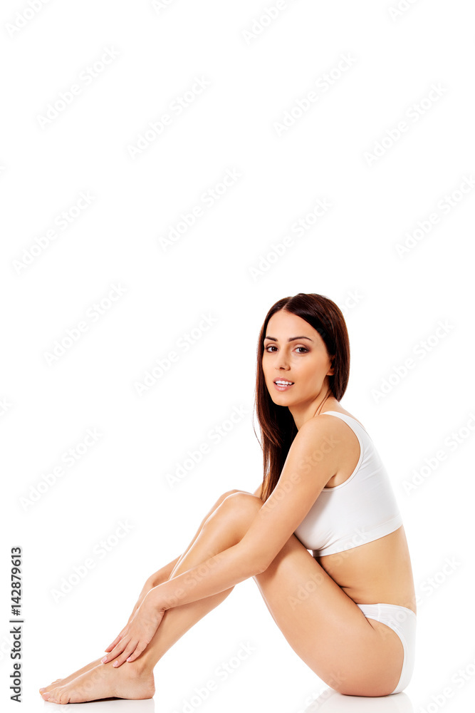 Young, sporty, fit and beautiful girl in sporty underwear. Young, sporty, fit and beautiful girl in sporty underwear.