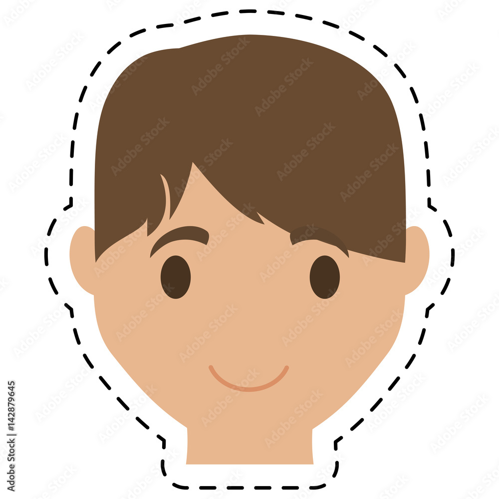 Fototapeta premium happy guy face cartoon icon over white background. colorful design. vector illustration