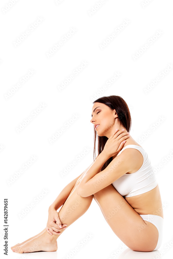 Young, sporty, fit and beautiful girl in sporty underwear. Young, sporty, fit and beautiful girl in sporty underwear.