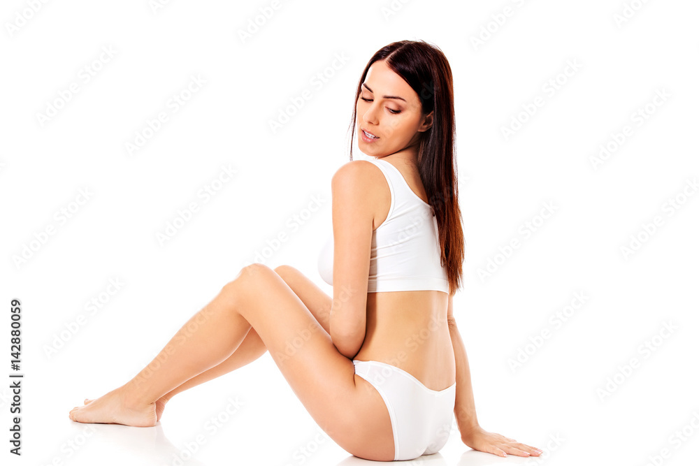 Young, sporty, fit and beautiful girl in sporty underwear. Young, sporty, fit and beautiful girl in sporty underwear.