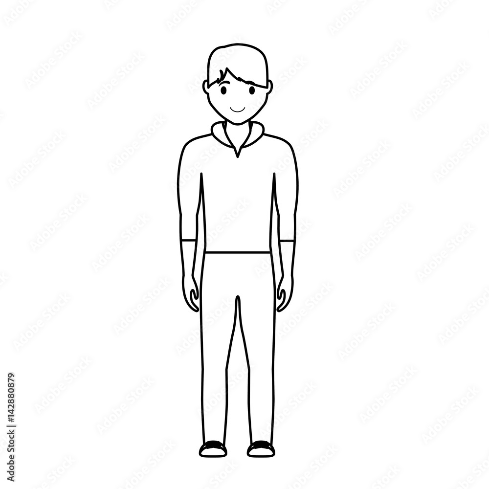 man cartoon wearing casual clothes icon over white background. vector illustration man cartoon wearing casual clothes icon over white background. vector illustration