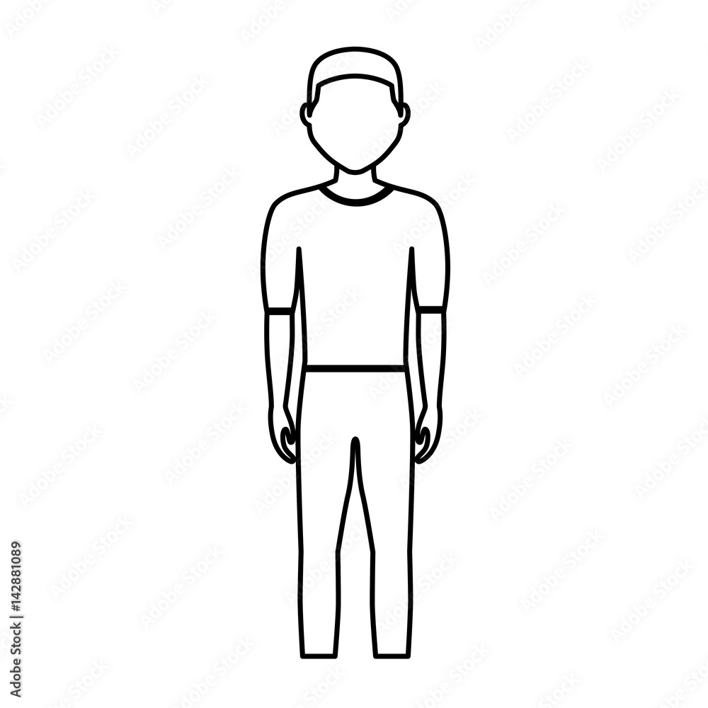 man cartoon wearing casual clothes icon over white background. vector illustration