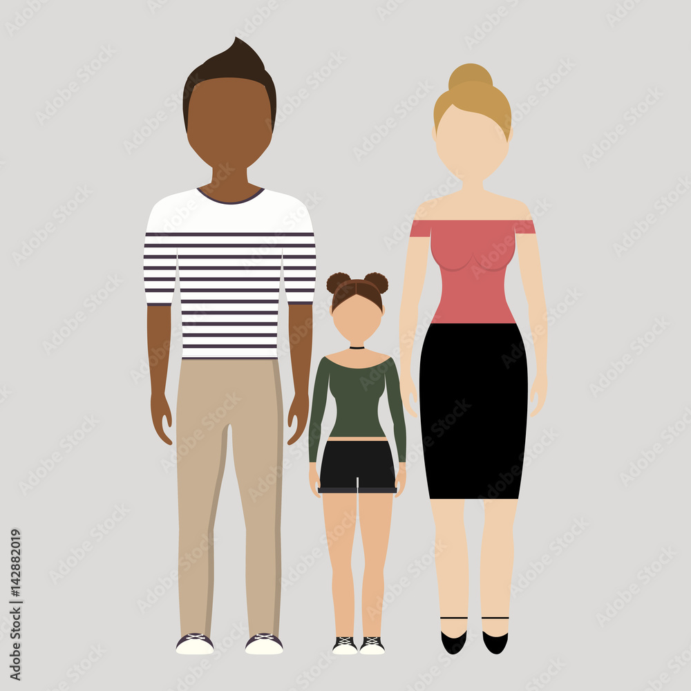 family with his daughter icon over gray background. colorful design. vector illustration family with his daughter icon over gray background. colorful design. vector illustration