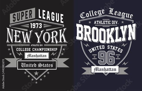 Typography New York City Manhattan, T Shirt Vector.