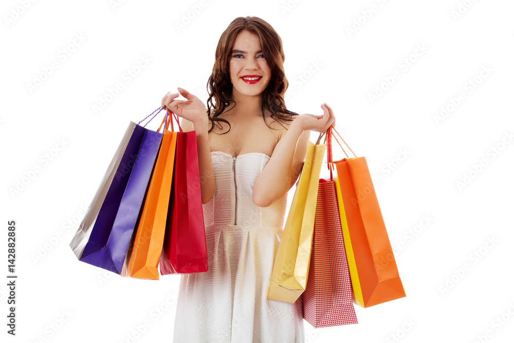 Beautiful woman with a shopping bags