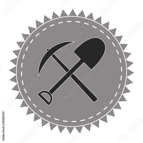 logo icon digger, pick and shovel, seekers treasure, vector