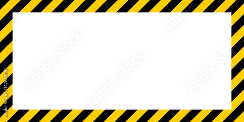 warning striped rectangular background border yellow and black color Construction warning border