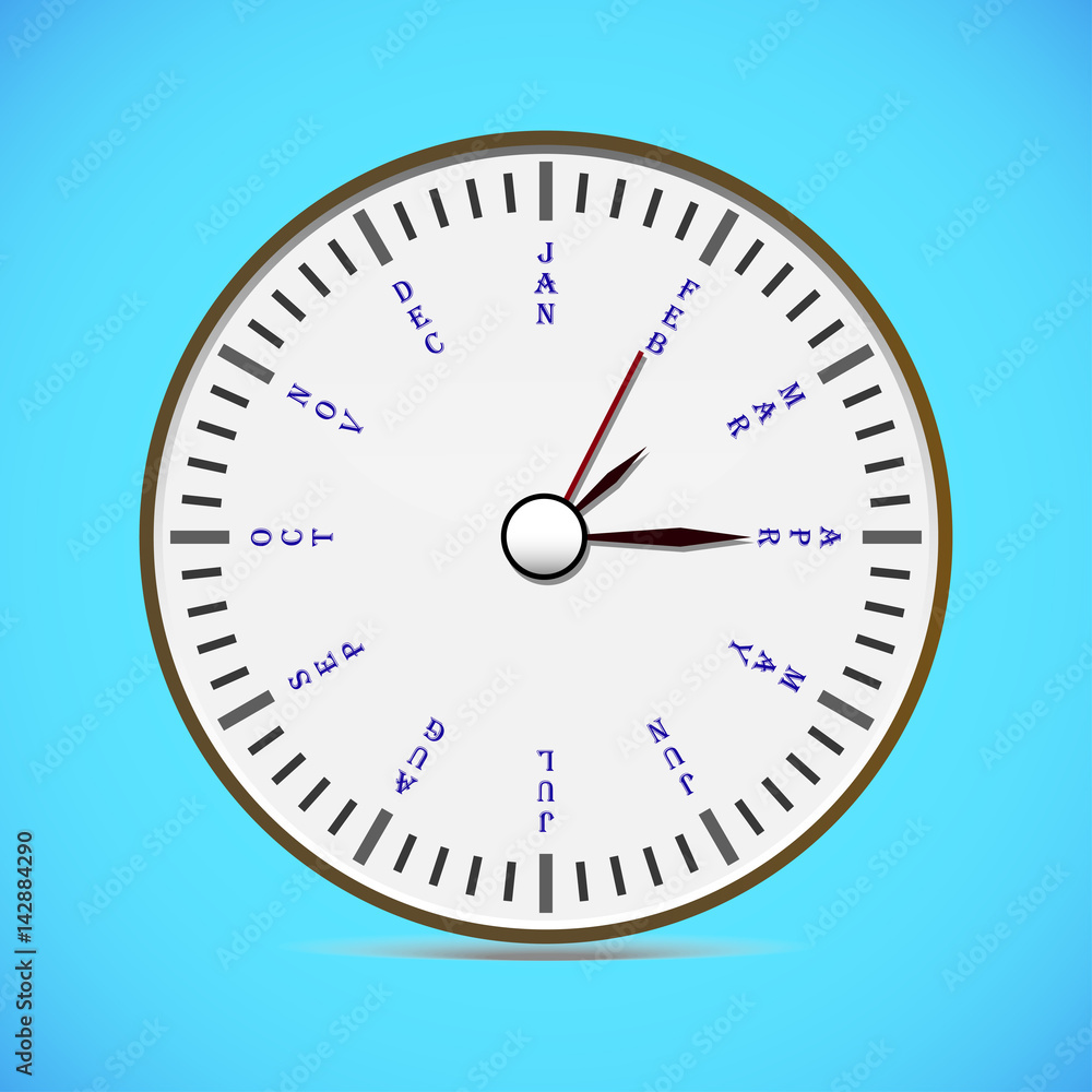 watch of the month. the vector contributions of the months and days watch of the month. the vector contributions of the months and days