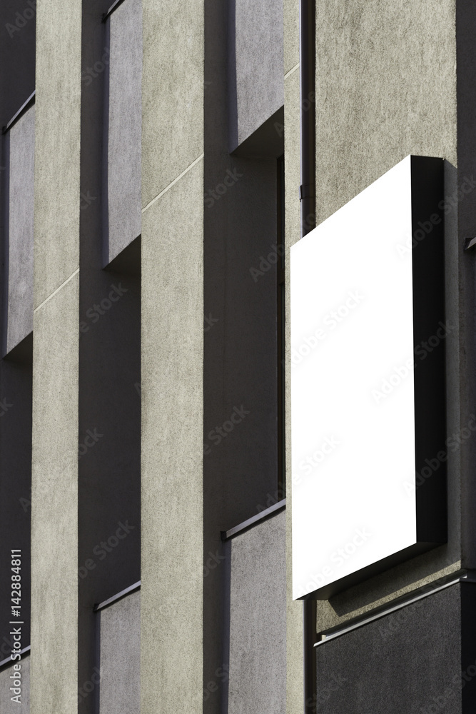 Fototapeta premium Mock up. Blank billboard outdoors, outdoor advertising on the wall of a building wall