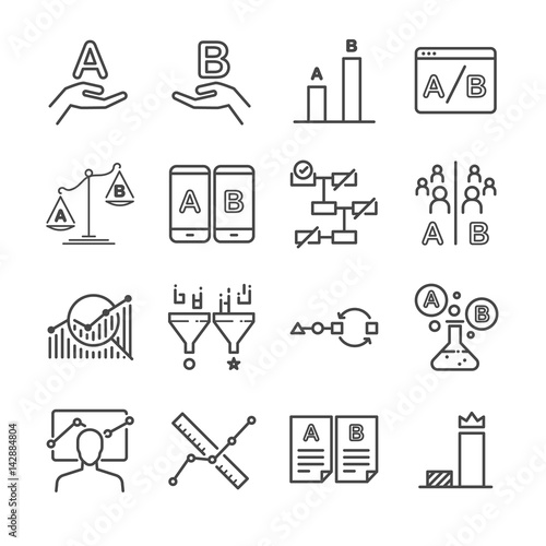 A/B testing icons set