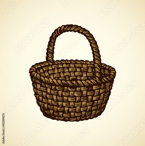 Vector picture of wickerwork basket