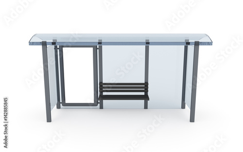 Wallpaper Mural 3D rendering of bus stop with blank vertical billboard (light box) isolated on white background Torontodigital.ca