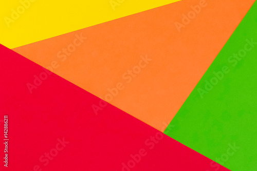 Yellow, red, green and orange color paper background