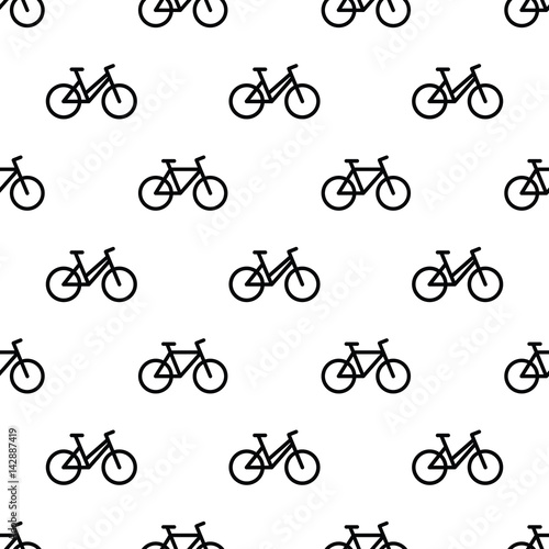 Seamless pattern with bikes