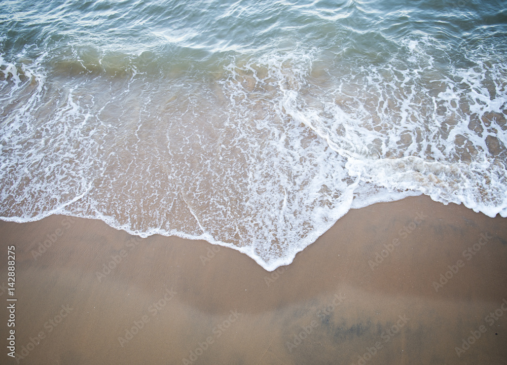 wave of the sea on the sandy beach