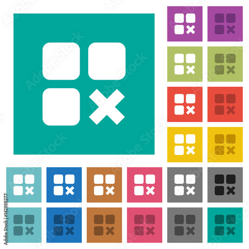 Component cancel square flat multi colored icons