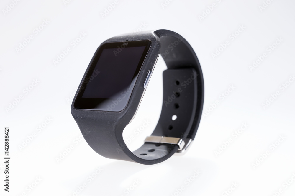 Black Smart watch isolated on white background Black Smart watch isolated on white background