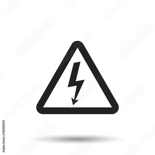 High voltage danger sign icon. Danger electricity vector illustration on white background. Free Download High voltage danger sign icon. Danger electricity vector illustration on white background. - GFXLoad