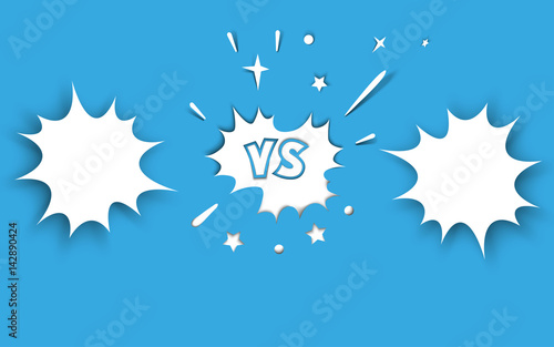Versus letter background in comic style