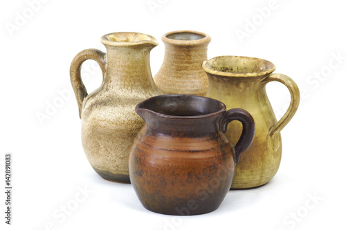 Clay pots, old ceramic vases